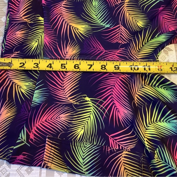 Luv21 Leggings Capris Cropped Women’s Size 2-10 Pockets Neon Yoga Waistband - Picture 6 of 7